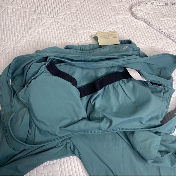 Halara Airy Wide Leg Cool Touch Yoga Jumpsuit with Pockets-Easy Peezy Teal Sz XL - Picture 12 of 14